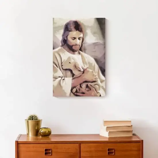Jesus with Lamb Canvas Wall Art {5}