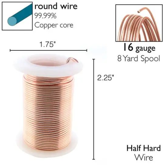 The Beadsmith&reg; Wire&trade; Elements 16 Gauge Tarnish-Resistant Wire Rose Gold {7}