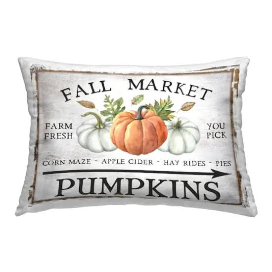 Stupell Industries Fall Market Pumpkins Decorative Printed Throw Pillow {1}