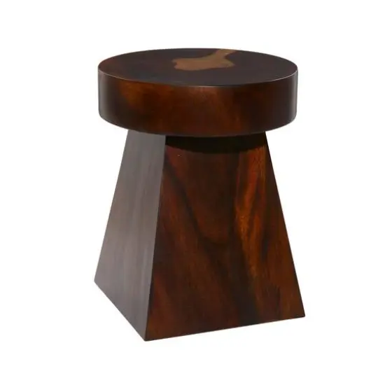 Brown Wood Contemporary Accent Table, 20" x 16" x 16" {1}