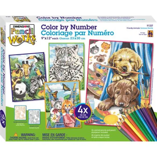 Dimensions® Pencilworks™ Friendly Animals Color By Number Kit {3}