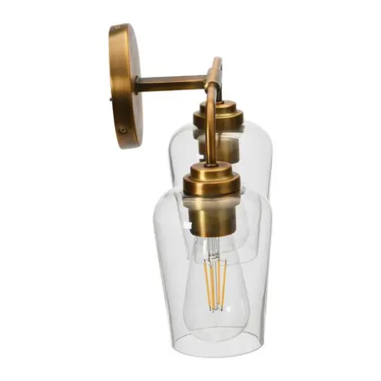 Hello Honey&reg; Robert Stevenson Lighting Holden Metal & Glass 2-Light Vanity Brushed Bronze {9}