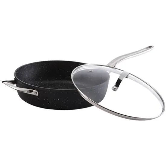 The Rock&reg; by Starfrit 11" Saut&eacute; Pan with Glass Lid & Stainless Steel Handles {3}