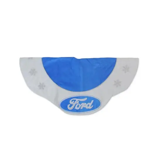 45.5" Blue & White Ford Scalloped Christmas Tree Skirt {1}