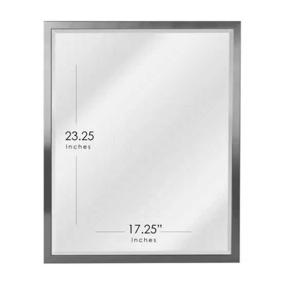 Head West 25" Brushed Nickel Stainless Steel Framed Wall Mirror {6}