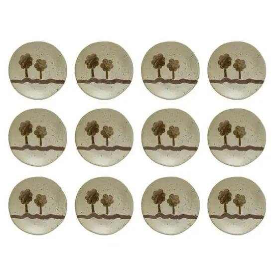 Hello Honey&reg; Multicolor Painted Trees Stoneware Plate Set {1}