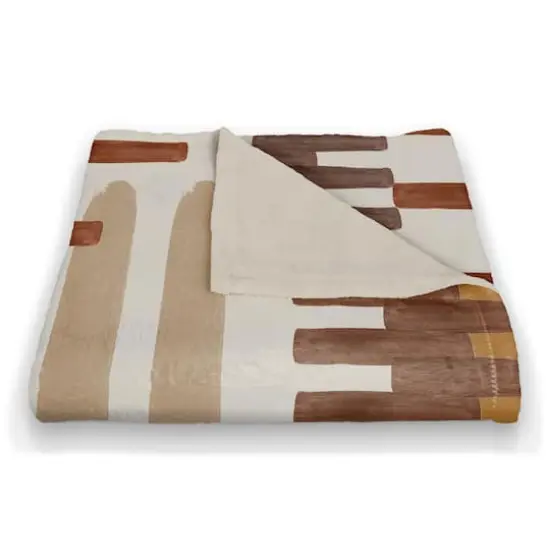 Abstract Brown Pink 50" x 60" Coral Fleece Blanket {3}