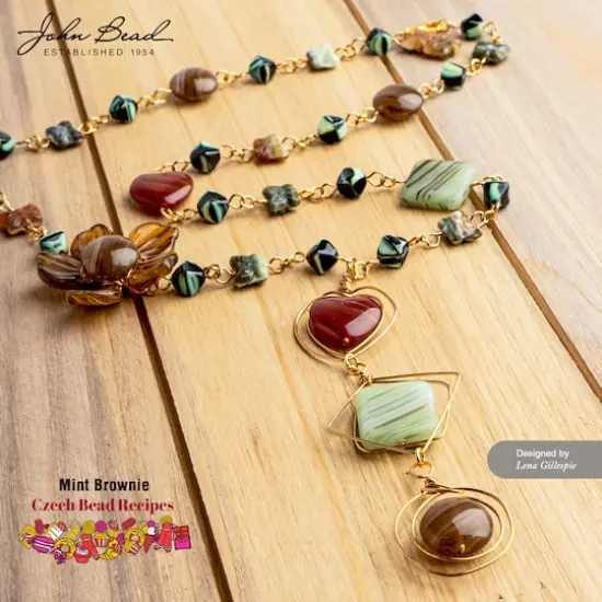 John Bead Czech Glass Recipe Box Beading Kit Mint Brownie {3}