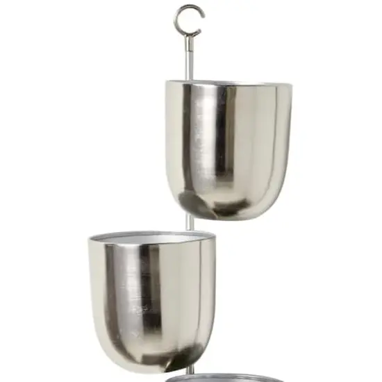 25" Silver Metal Contemporary Wall Planter {3}