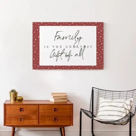 Family Greatest Gift Red Twinkle Canvas Wall Art {5}