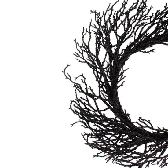 24" Black Halloween Twig Wreath {3}