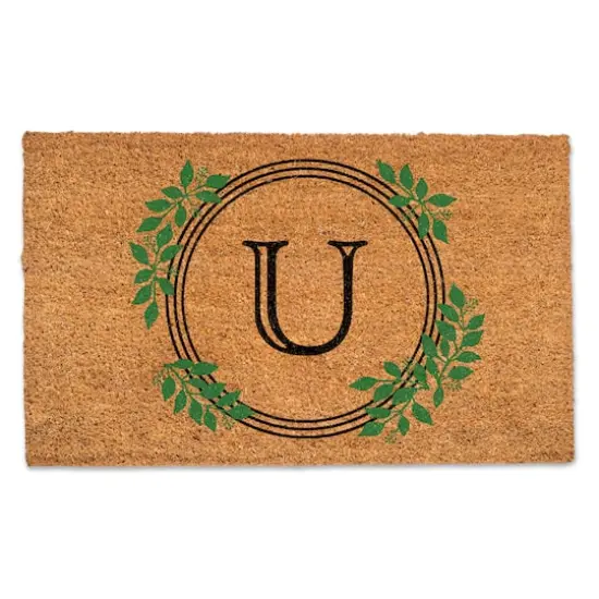 Laurel Circle Monogram Door Mat U {1}