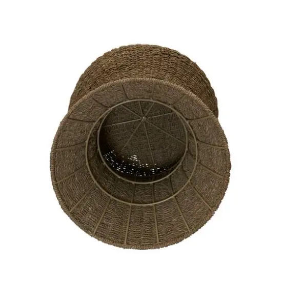 Household Essentials 21" Woven Seagrass Hourglass End Table {6}