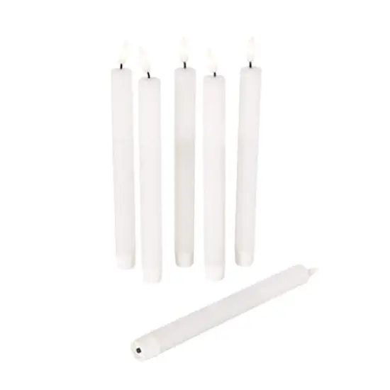 10" Flameless Wax Candles with Remote Control, 6ct. White {4}