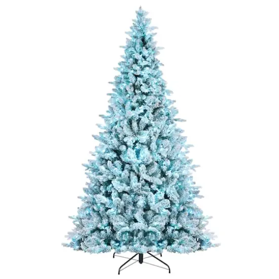 7.5ft. Pre-Lit Alexa Enabled Flocked Mountain Fir Artificial Christmas Tree, Multicolor LED Lights {4}