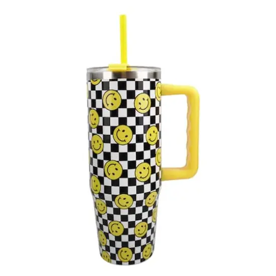 30oz. Smiley Check Stainless Steel Insulated Tumbler by Celebrate It&trade; {1}