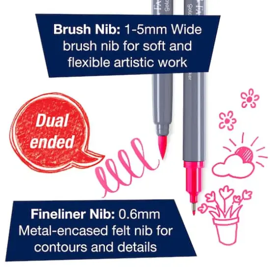 Faber-Castell&reg; Goldfaber Aqua 6 Color Graffiti Dual Tip Watercolor Marker Set {4}