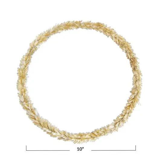 Hello Honey&reg; 10" Gold Round Wire & Glass Bead Wreath {4}