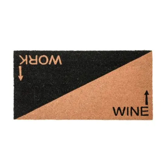 Hello Honey&reg; Natural & Black Work & Wine Coir Doormat {9}