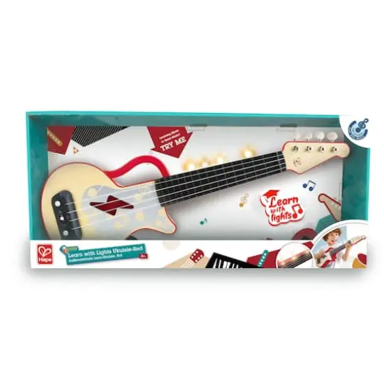 Hape Learn With Lights Red Electronic Ukulele {7}