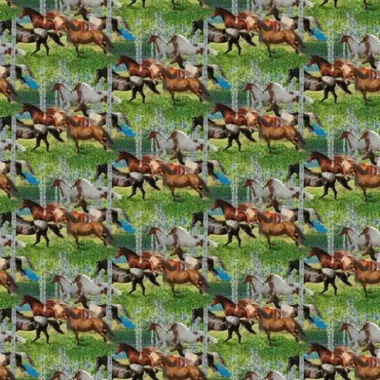 Wild Wings Horses Running Free Allover Cotton Fabric {1}