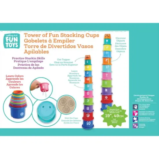 Nothing But Fun Toys Tower of Fun Stacking Cups {6}