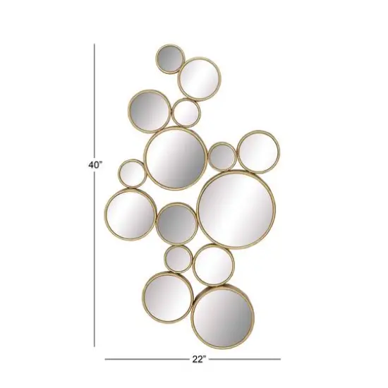 CosmoLiving By Cosmopolitan Gold Contemporary Metal Wall Mirror {6}