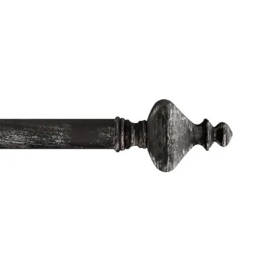 Hastings Home Black Extendable Curtain Rod with Finials {1}