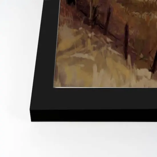 Barn in a Field Black Framed Print {3}