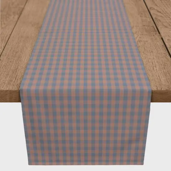 Plaid Cotton Twill Table Runner Maroon {1}