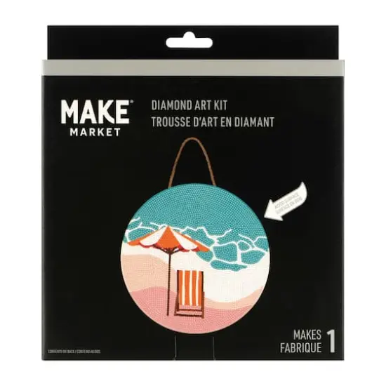 Beach Wood Plaque Diamond Art Kit by Make Market&reg; {1}