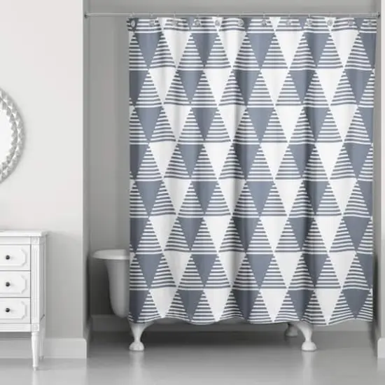 Triangles Shower Curtain Slate {1}