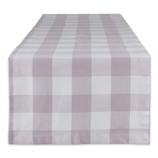 DII&reg; 72" Buffalo Check Table Runner Dusty Lilac/White {1}