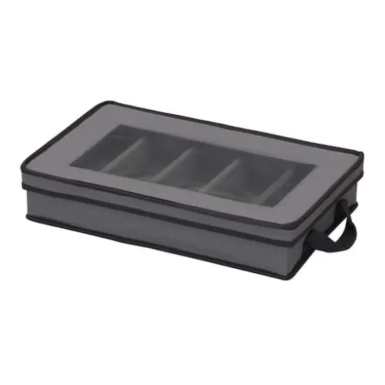 Household Essentials 19" Windowed Flatware Storage Chest Gray {1}