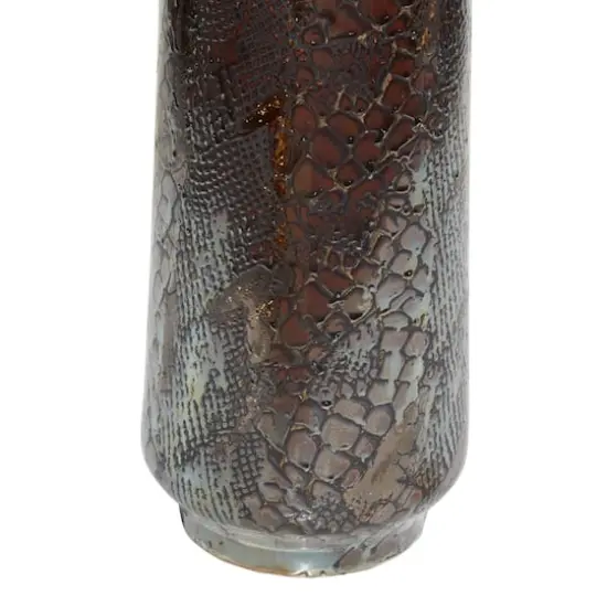 Silver Ceramic Contemporary Vase, 36" x 8" x 8" {5}