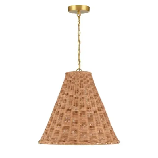 Hello Honey&reg; Rattan Taper Pendant Light Natural {3}