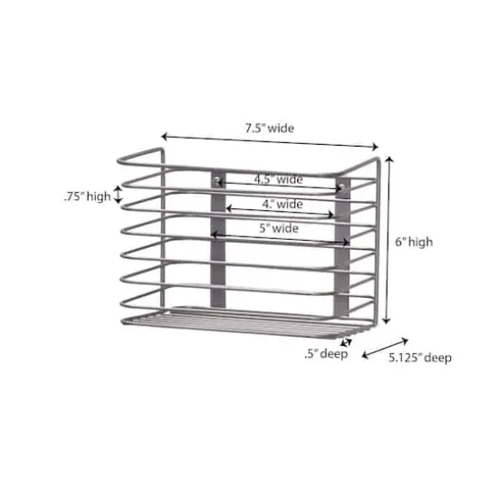 Household Essentials 7.9" Silver Door Mount Cabinet Organizer {4}