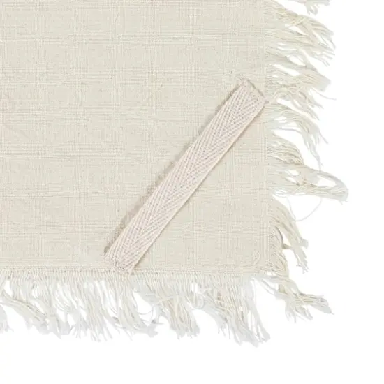 Hello Honey&reg; Natural & Black Stripes Woven Cotton Tea Towels with Fringe Set {7}