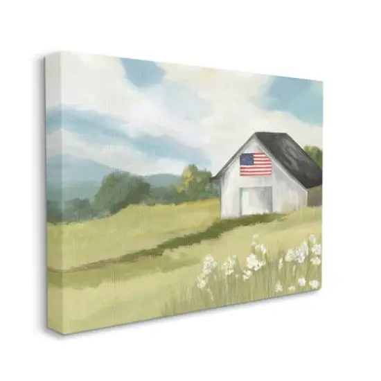 Stupell Industries American Flag on Barn Canvas Wall Art {4}