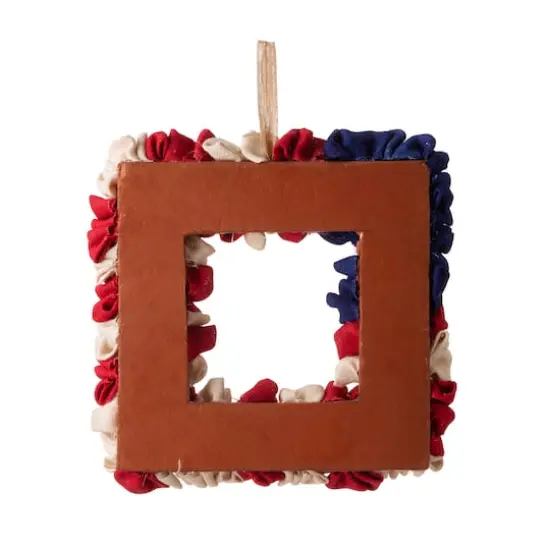 Glitzhome&reg; 19" American Flag Square Fabric Wreath {8}