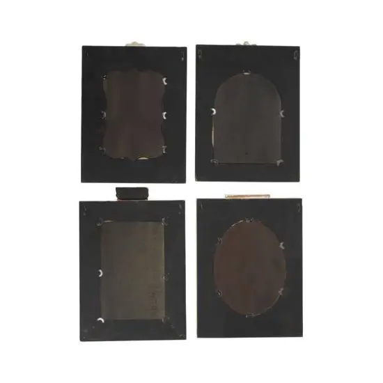 25" Brown Wood Vintage Wall Mirror Set {10}