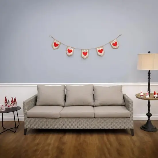 6ft. Red Hearts Valentine's Day Jute Garland {3}