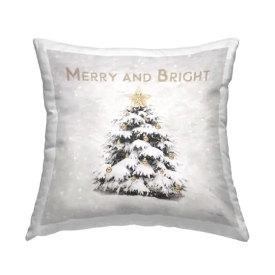 Stupell Industries Merry & Bright Snowy Winter Throw Pillow {1}