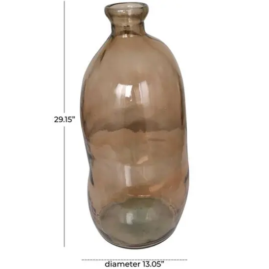 29" Brown Spanish Bottle Glass Vase {10}