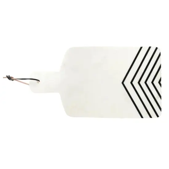 Hello Honey&reg; 17" White and Black Chevron Marble Cheese/Cutting Board {1}