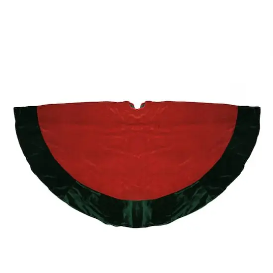 60" Red & Green Traditional Christmas Tree Skirt {1}