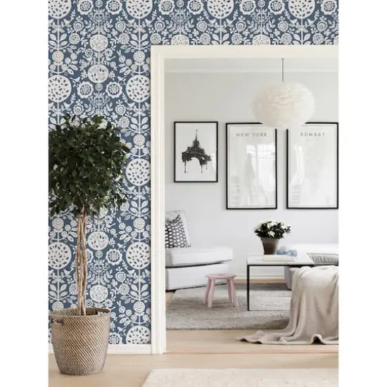 NuWallpaper Navy Anya Peel & Stick Wallpaper {3}