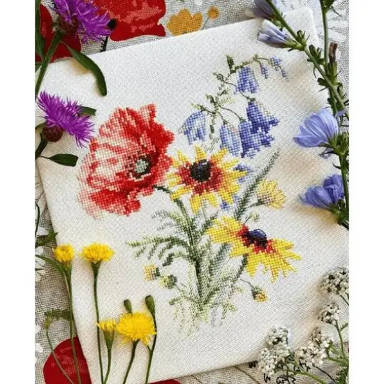 Alisa Bouquet With Poppy Cross Stitch Kit {5}