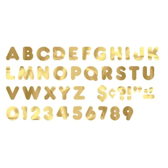Trend Enterprises&reg; 4" Metallic Casual Uppercase Ready Letters&reg; Gold {4}