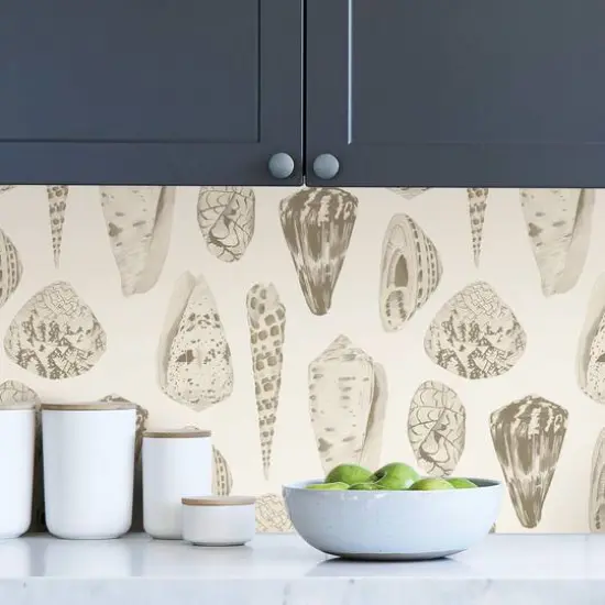 Scalamandre Cream Coquina Peel & Stick Wallpaper {5}